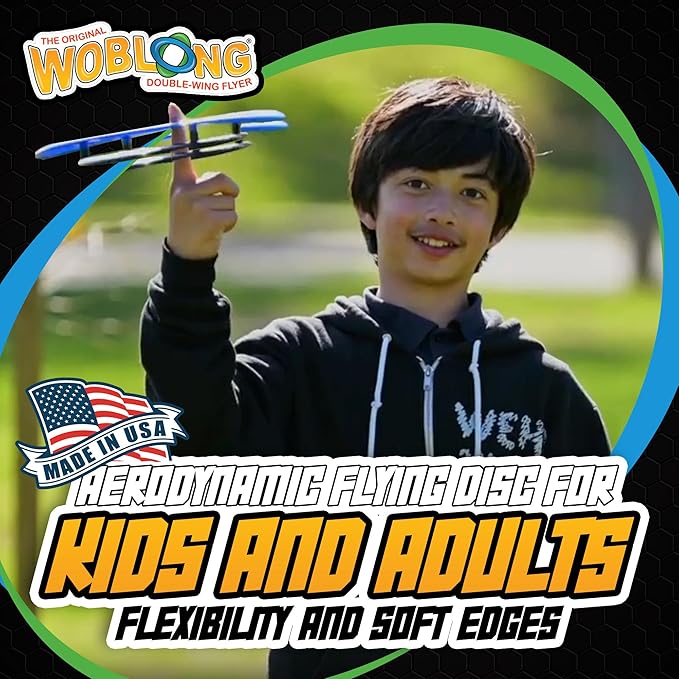Double Wing Flyer – Aerodynamic Flying Disc for Families & Adults Playing Catch, Sports Toys for Beach Frisbee & Park Activities, Outdoor Toys for Teens & Frisbees for Adults (Black & White)