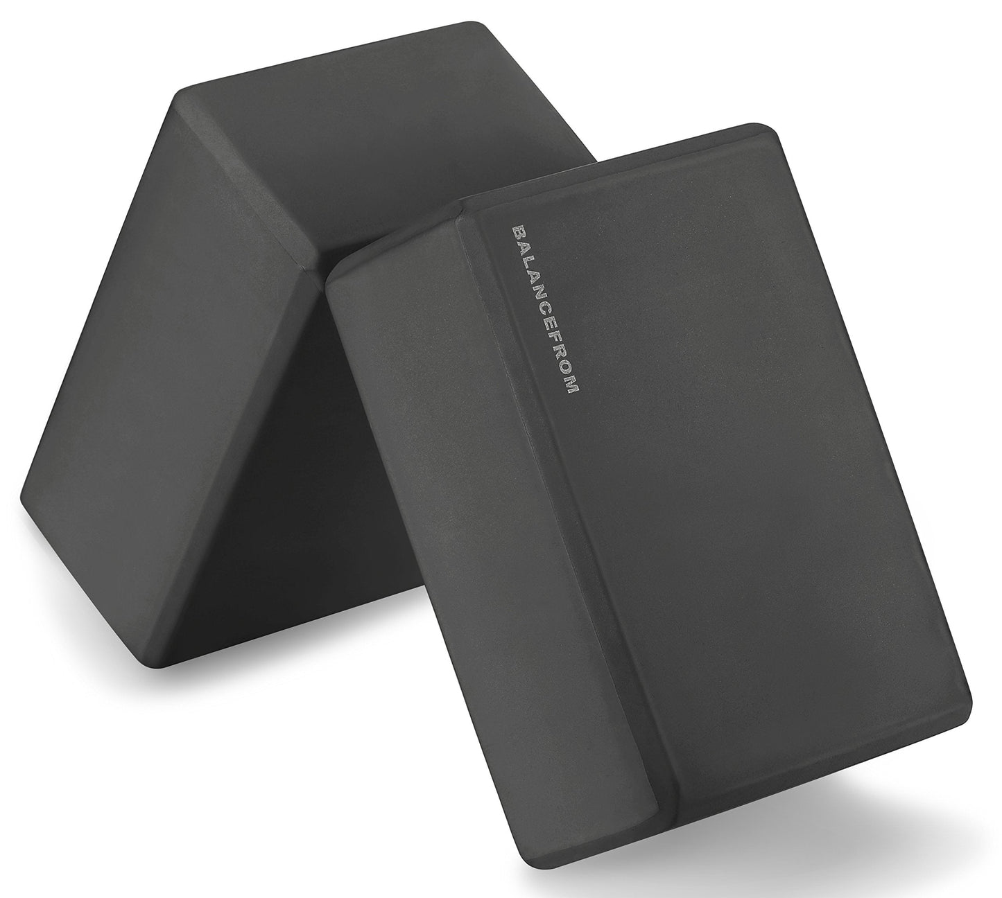 Fitvids Set of 2 High Density Yoga Blocks, 9"x6"x4" Each, Pair (Black)