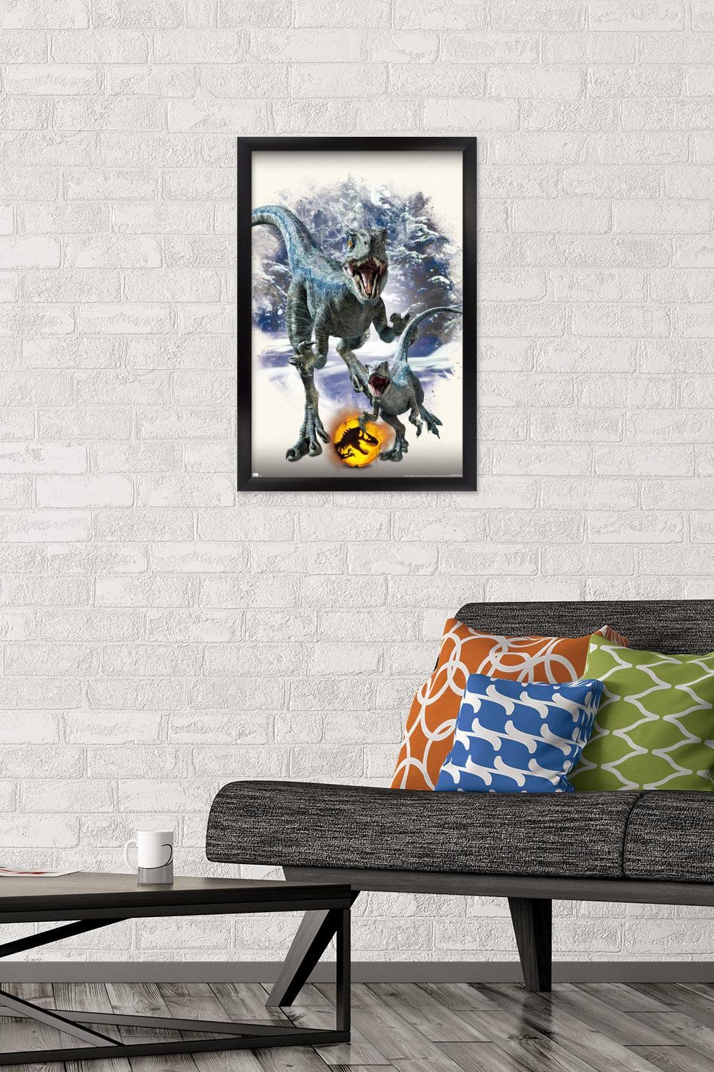 Trends International Jurassic World: Dominion - Blue and Beta Focal Wall Poster, 22.375" x 34", Black Framed Version