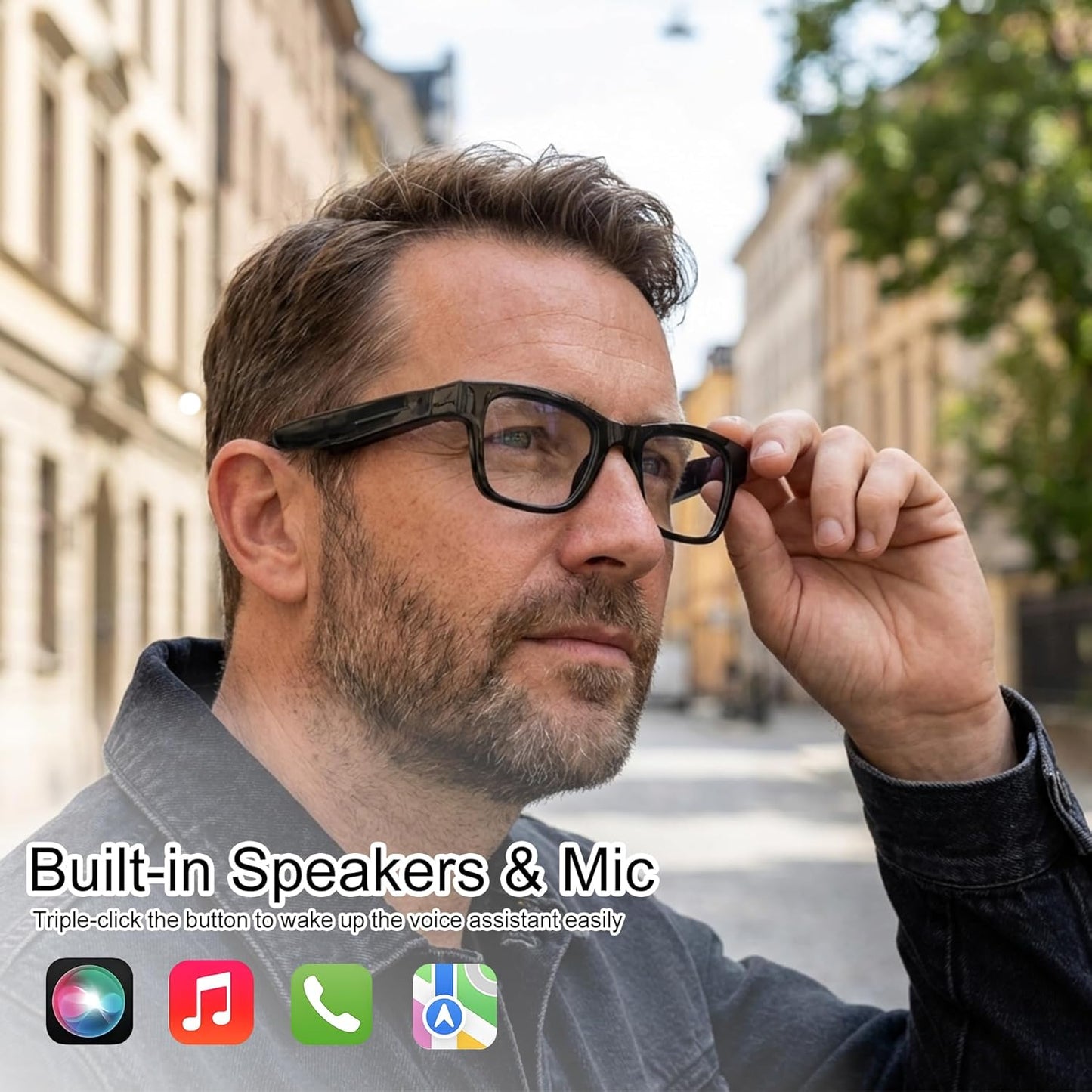 XOOMEER 160+Languages AI Smart Glasses with Color-Change Lenses Bluetooth Glasses for Men Women with Translation Voice