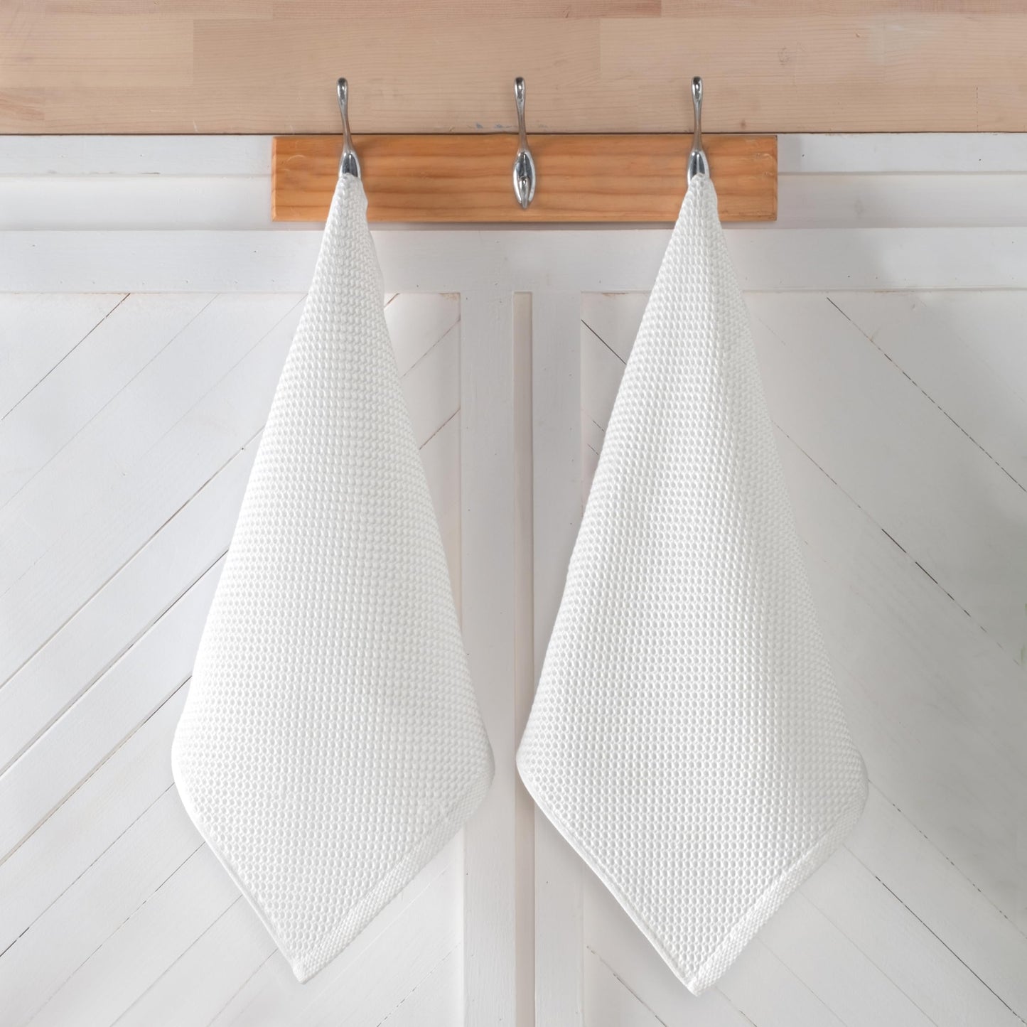 Elegant Comfort 100% Turkish Cotton 24-Pack Waffle Premium Kitchen Towels - Quick Drying and Super Absorbent Kitchen Dishcloth Towels, Ultra Soft Multi-Purpose Cleaning Towels, 13 x 13, White