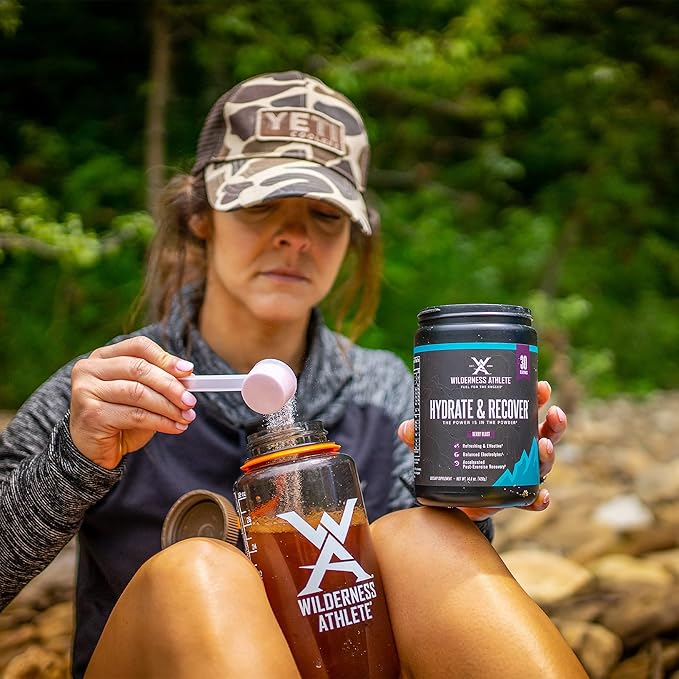 Wilderness Athlete - Hydrate & Recover | Liquid Hydration Powder Electrolyte Drink Mix - Recover Faster with Bcaas - Hydrate Powder with 1000mg of Vitamin C - 30 Serving Tub (Watermelon)