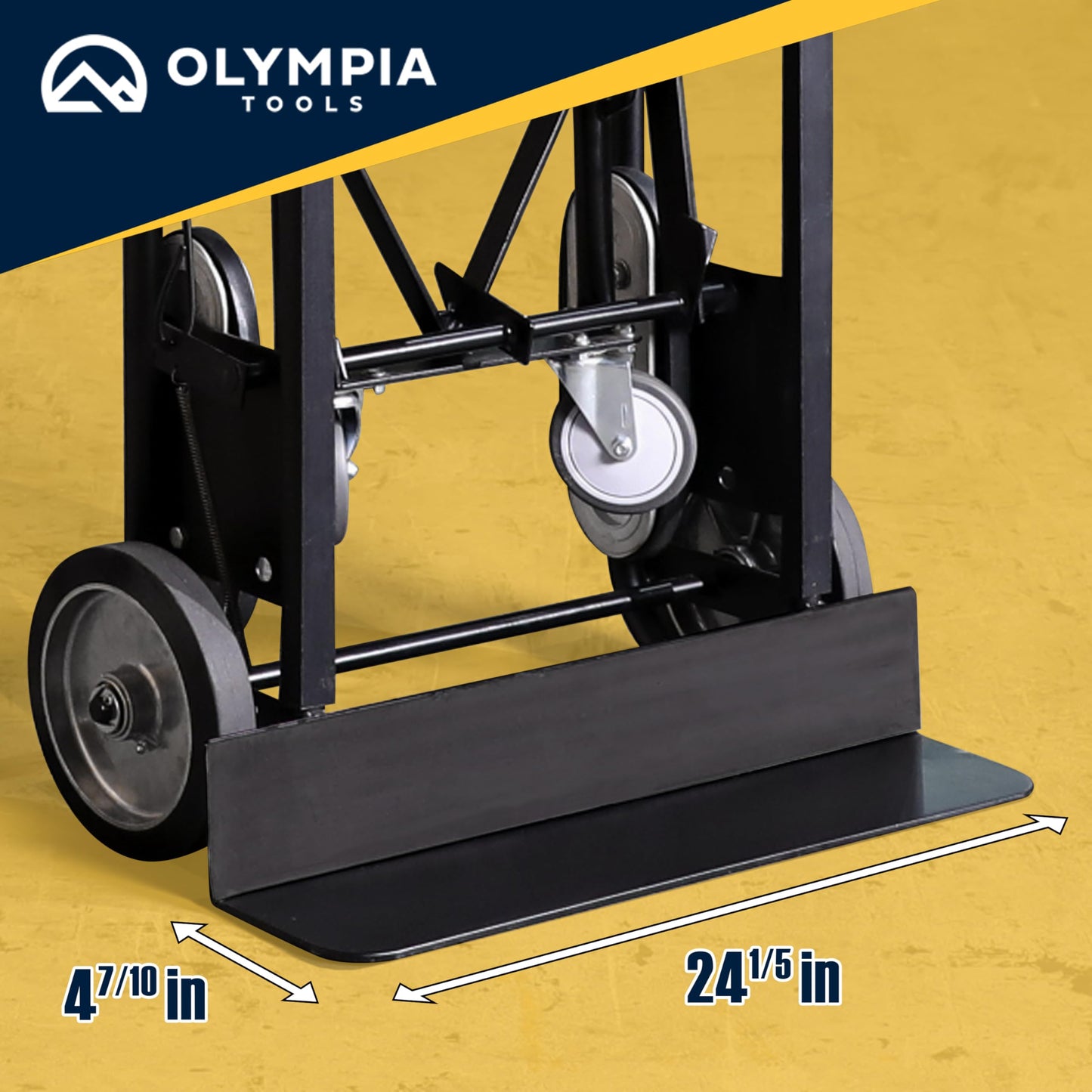 Olympia Tools 1200lbs Appliance Auto-Recoil System Hand Truck - Heavy Duty Hand Cart - Industrial Stair Climbing Furniture Dolly - Dual Aluminum Hand Truck & Rubber Treads Wheels for Stairs Climber