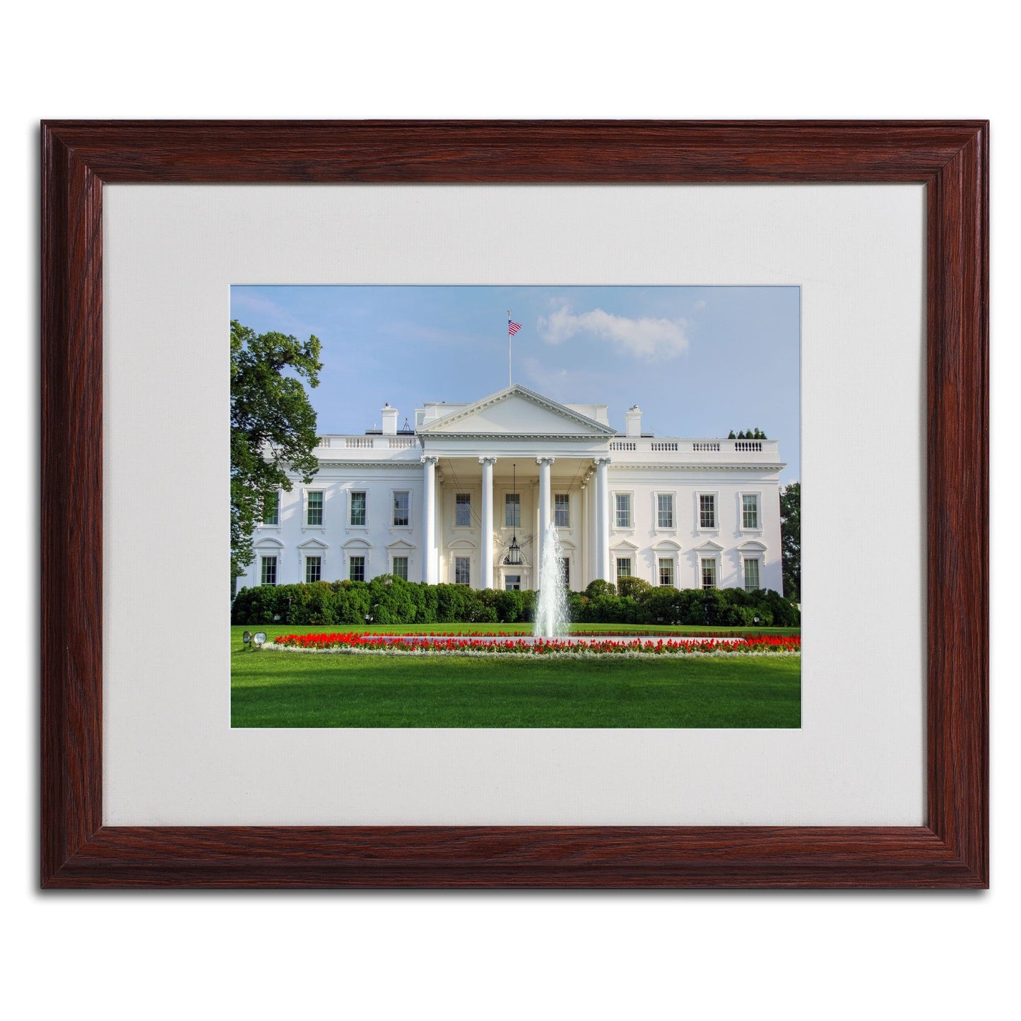 Trademark Fine Art White House Canvas Wall Art by CATeyes, Wood Frame, 16 by 20-Inch
