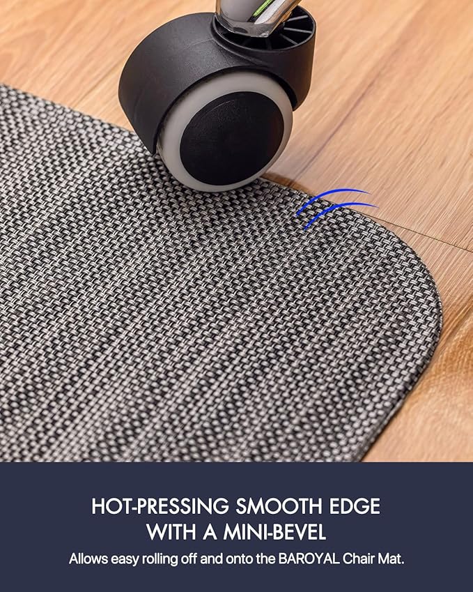 Baroyal Office Chair Mat for Hardwood Floor Under Desk Computer Rolling Chair Mat for Wood/Tile Floor Non-Slip Heavy Duty Desk Rug PVC Plastic Hard Floor Protector 36" x 48" (Gray)