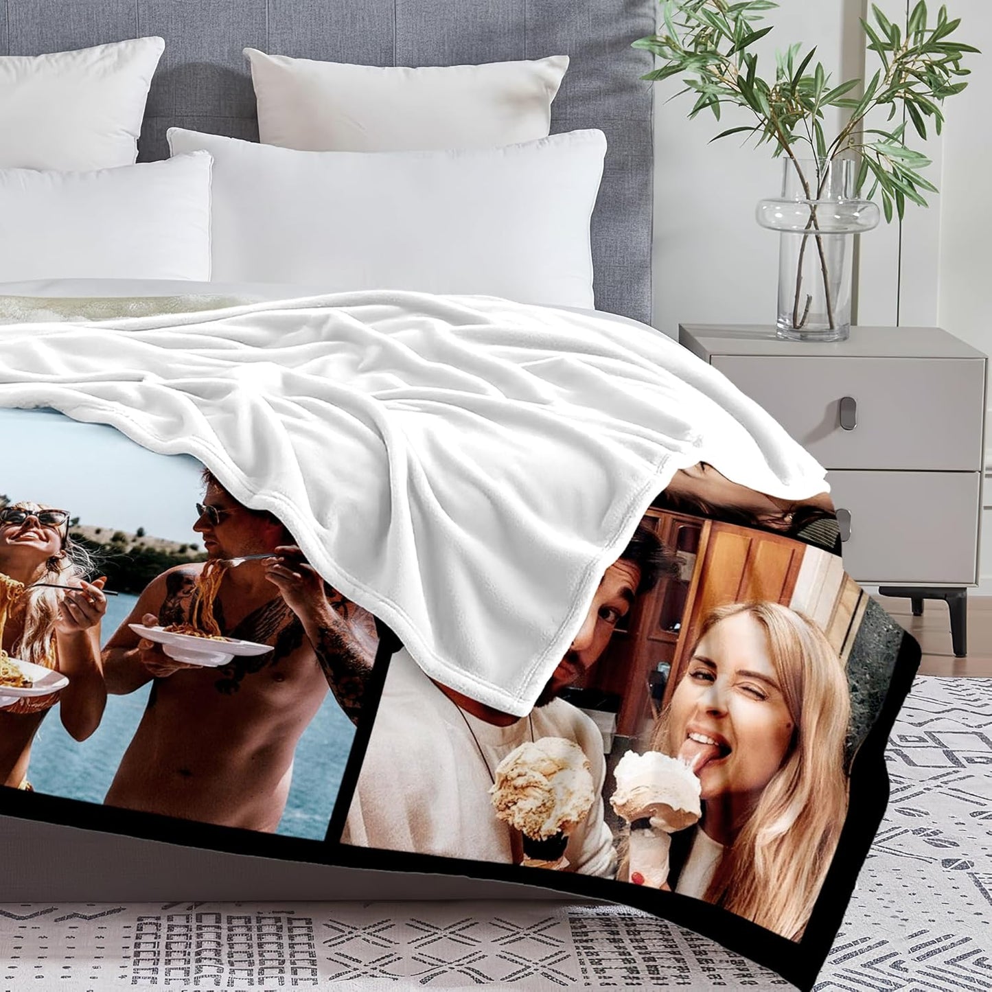Yofair Custom Photo Blanket - Personalized Wedding & Anniversary Gift for Couples | Next Day Shipping