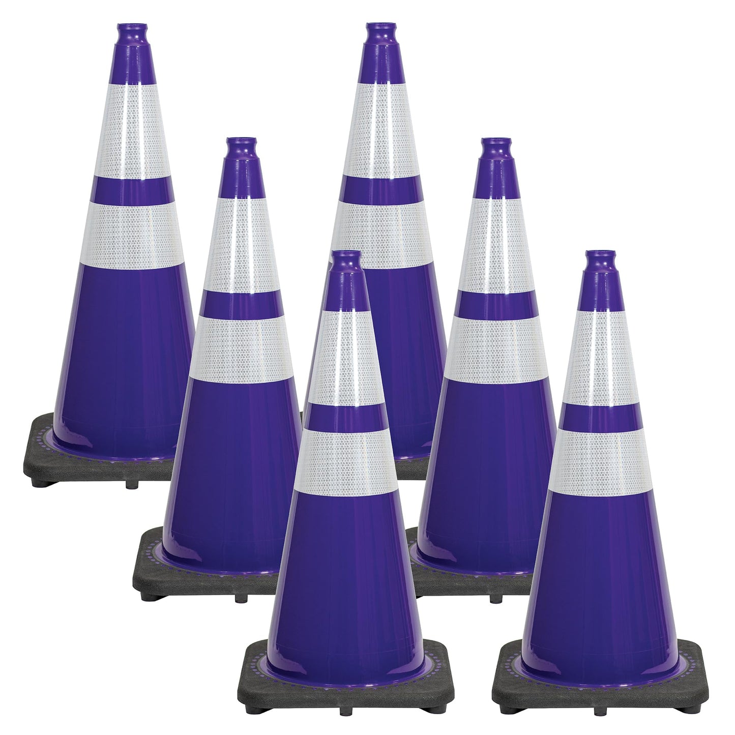 28" Purple Reflective Traffic Cones (6-Pack)