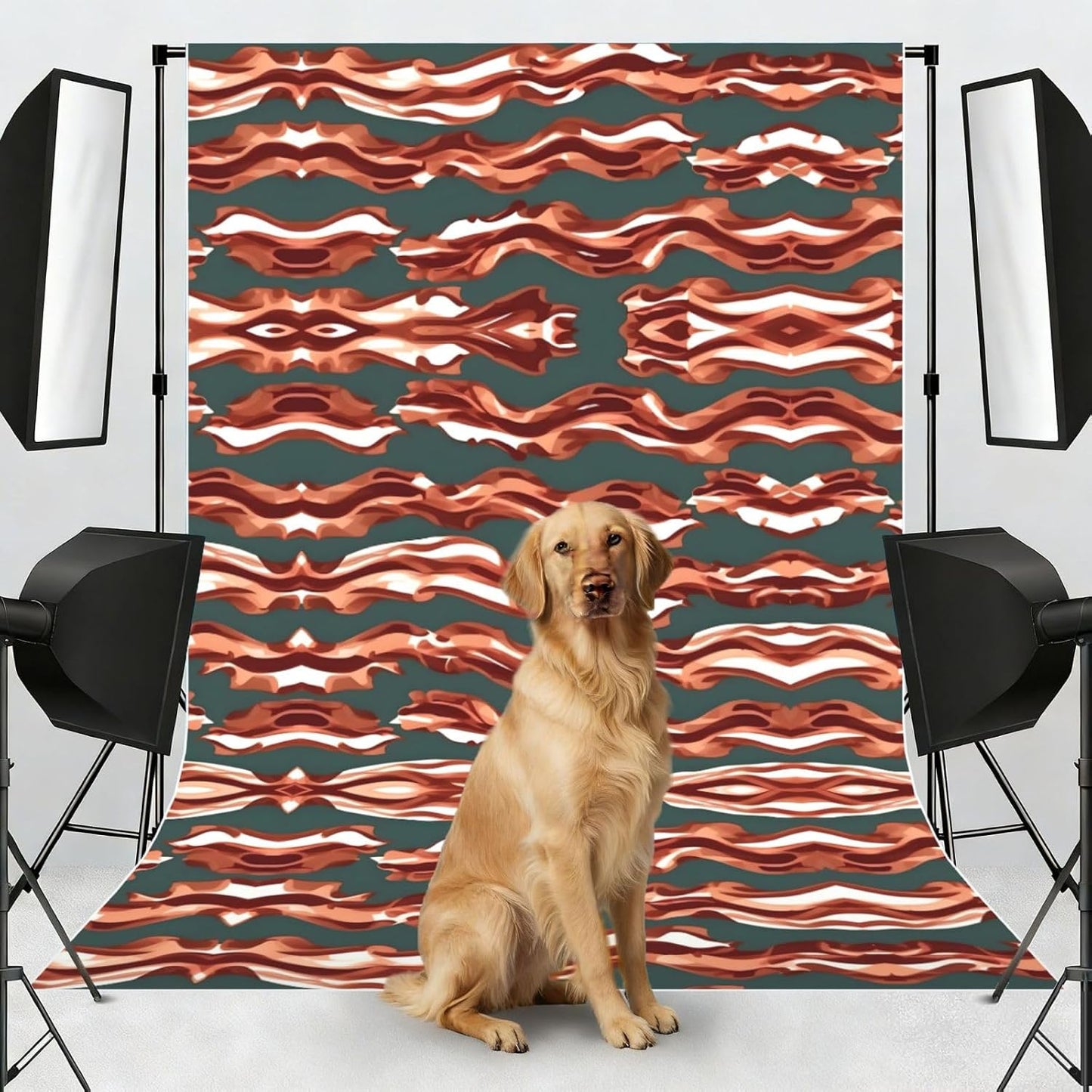 YQxwJL Bacon Pattern Print Studio Backdrop, Large Photo Backdrop for Professional Photography Studio and Events(No