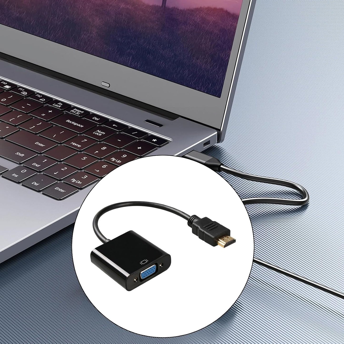VLSQHNCF 1080P Seamlessly HDMI to VGA Adapter, HDMI Male to VGA Female Unidirectional Converter, Supports Sound