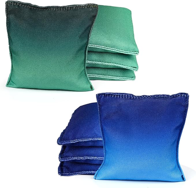Weather Resistant Cornhole Bags, Gradient Corn Hole Bags Set of 8, Cornhole Bean Bags, Modified Size Cornhole Bags for Tossing Game, Includes Tote Bag