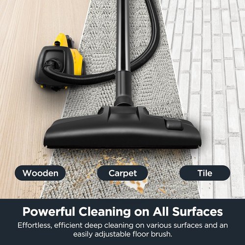 Eureka 3670M Canister Vacuum - Lightweight & Powerful for Carpets and Hard Floors - Yellow, 5 Bags