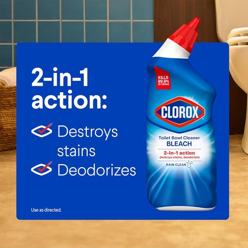 Clorox Toilet Bowl Cleaner - Bleach Formula for Deep Cleaning - 24 Fl Oz, Pack of 2
