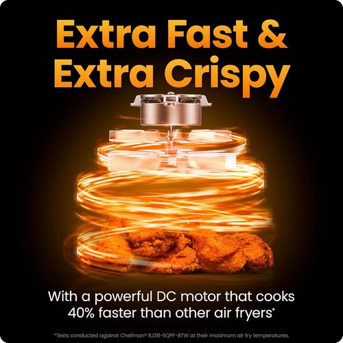 Chefman Air Fryer 9 Qt - TurboFry 7-in-1 High-Powered Cooking at 450°F for Crispy Results | XL Basket with Viewing Window