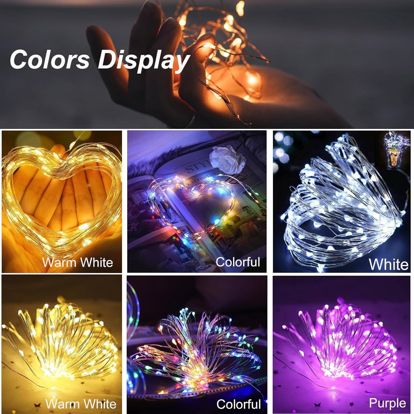 ZGWJ Fairy Lights - 12 Pack Battery Operated Twinkle String Lights | 20 LED, 7FT, Waterproof for Indoor & Outdoor Decor