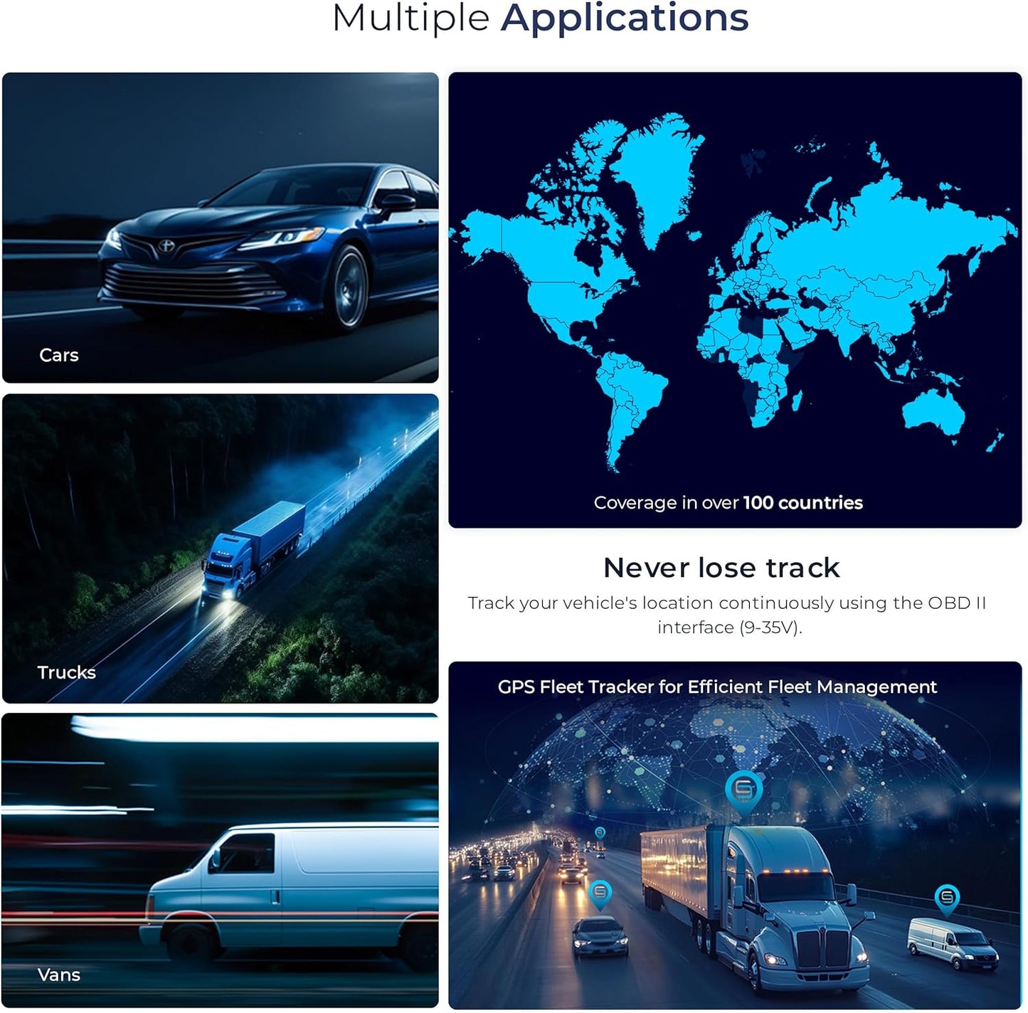 Salind GPS 4G 9-35V LTE OBD Fleet and Vehicle Tracker Hidden Car, Truck, Trailer Locator with Real-Time Monitoring