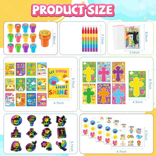 BenLouis Bible Coloring Set - Christian Inspirational Verses for Kids | 24-Pack Party Favors