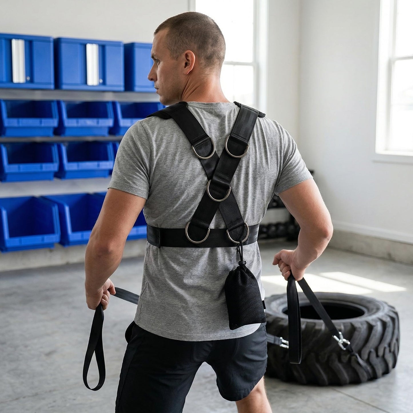 CLISPEED Fitness Sled Harness Workout Harness Exercise with Pull Strap for Resistance Training