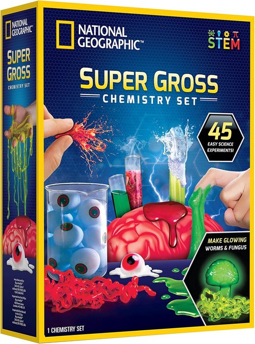 National Geographic Gross Science Kit - 45 Fun Experiments | Dissect a Brain & Make Slime for Kids 8-12