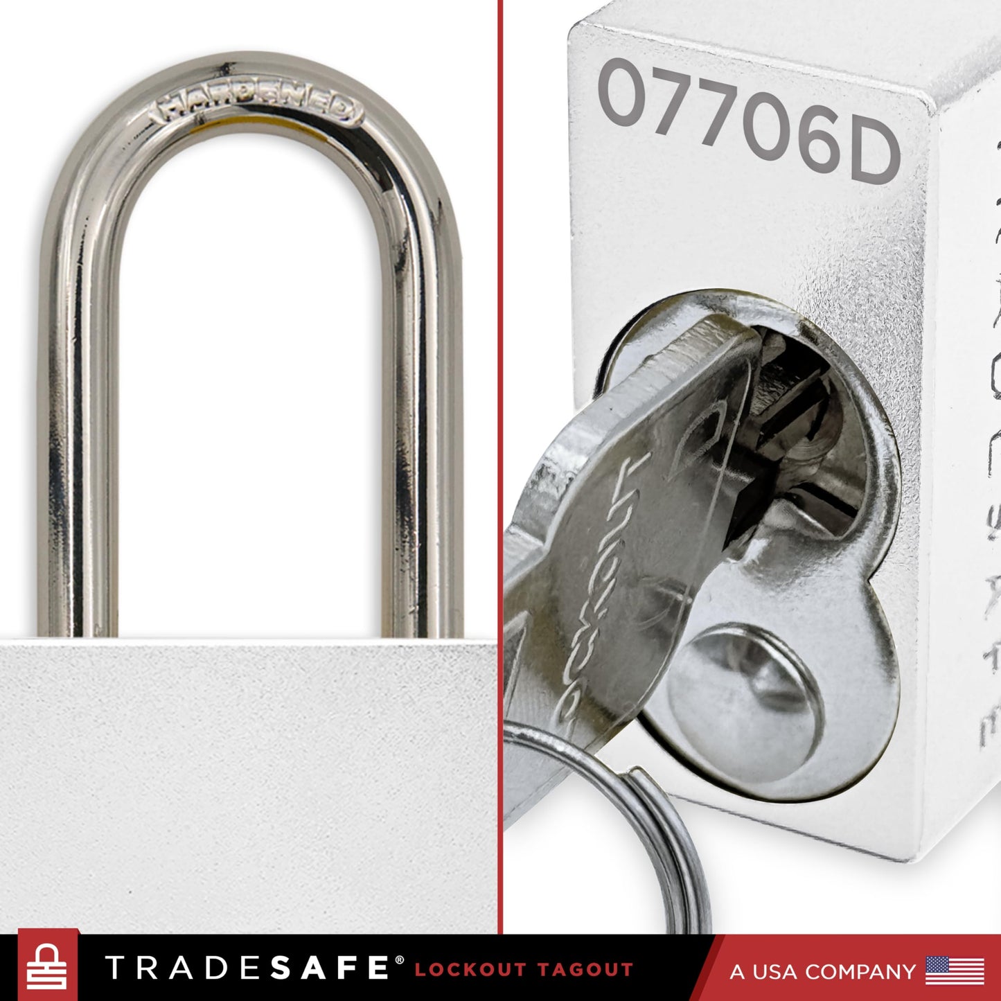 TRADESAFE Lockout Tagout Locks Set - 10 Silver Aluminum Loto Locks, Keyed Different Lock Out Tag Out Padlocks, 2 Keys Per Lockout Padlock, OSHA Compliant