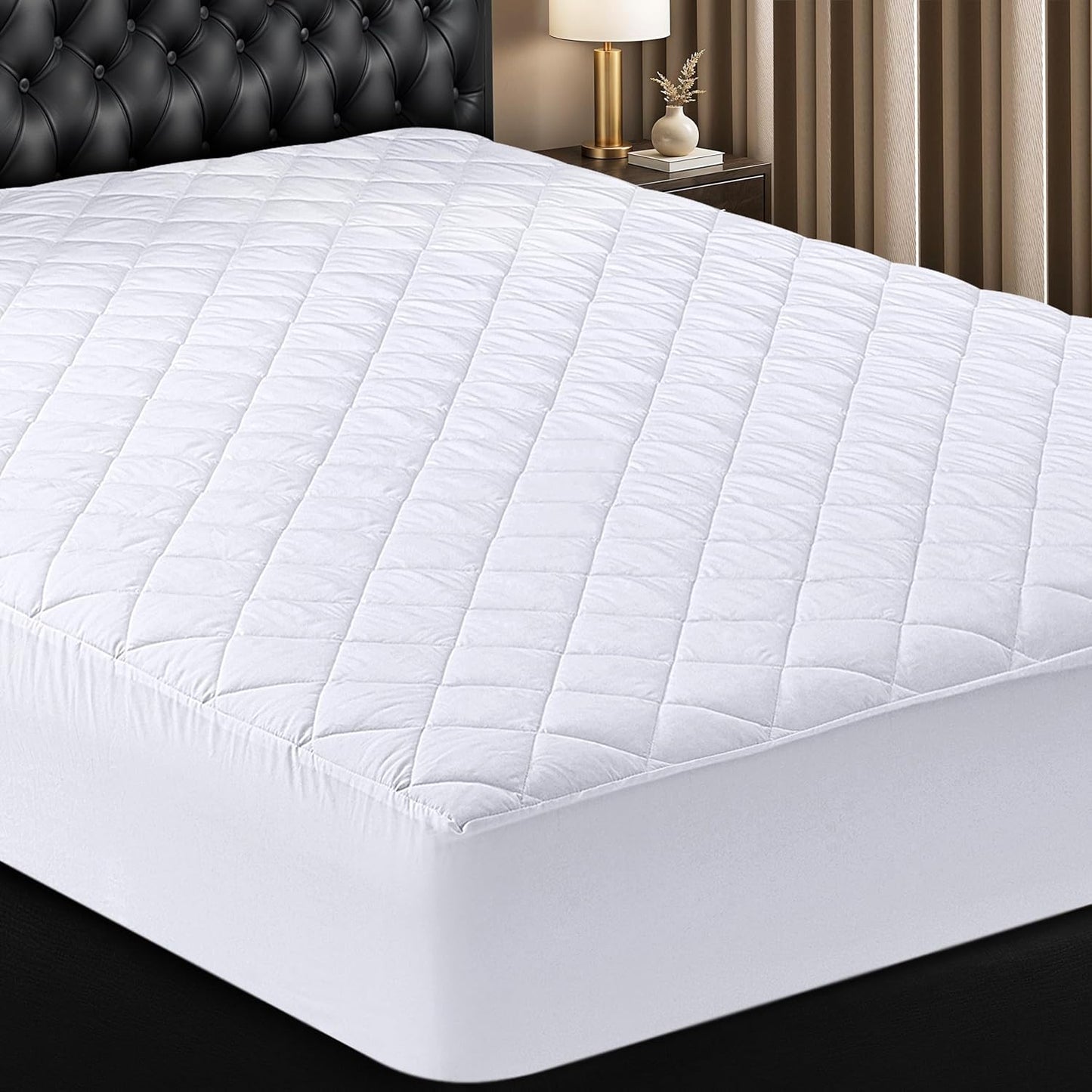 Utopia Bedding Quilted Mattress Pad - Super Queen Size, Deep Pocket Protector, Machine Washable | White