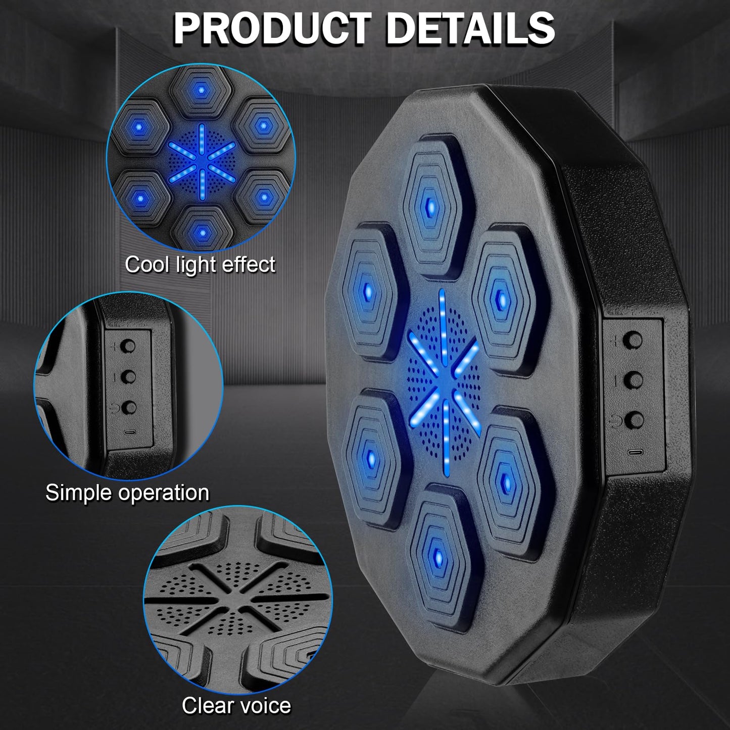 Beyn 2026 New Music Boxing Machine, Upgraded 2.0 Smart Bluetooth Music Boxing Parent-Child Games, Wall-Mounted Exercise Equipment for Home Exercise