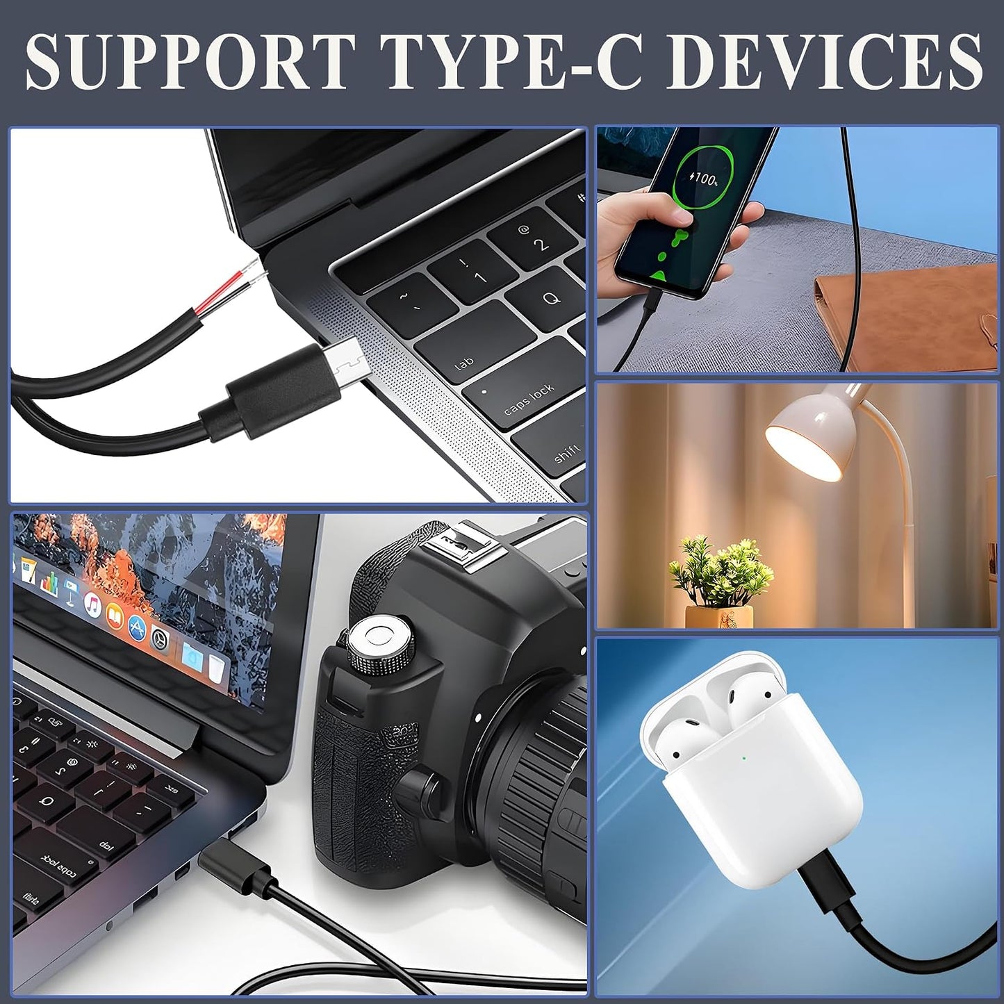 2 Cable,5V 3A 22AWG 2 Repair-0.5M/1.64FT (2PCS) USB Type-C Pin Bare Wire USB C Male Plug to Pin Open End Pigtail
