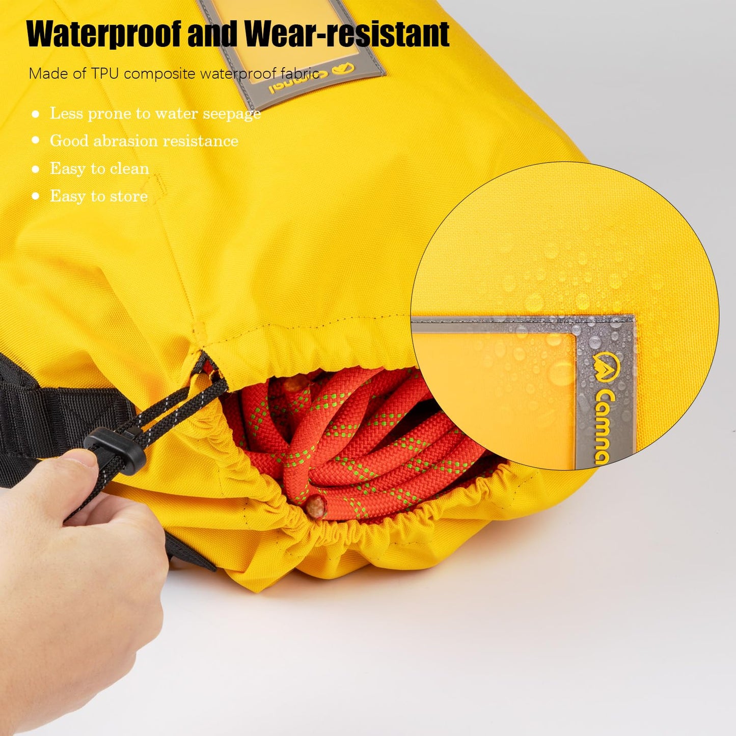 CAMNAL Large Capacity Arborist Throw Bag, Waterproof Folding Shoulder Backpack with Tightness and Carry Straps, Climbing Gear Bag (85ft)