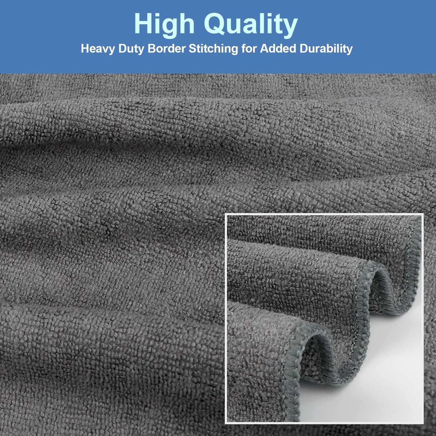 UNIMADE 24 Pack Gym Towels Set - Highly Absorbent and Quick Drying Microfiber Salon Towels, Premium Hand Cloths for Bathroom, Gym, Shower, Hotel, and Spa - 16x27 inch (Grey)