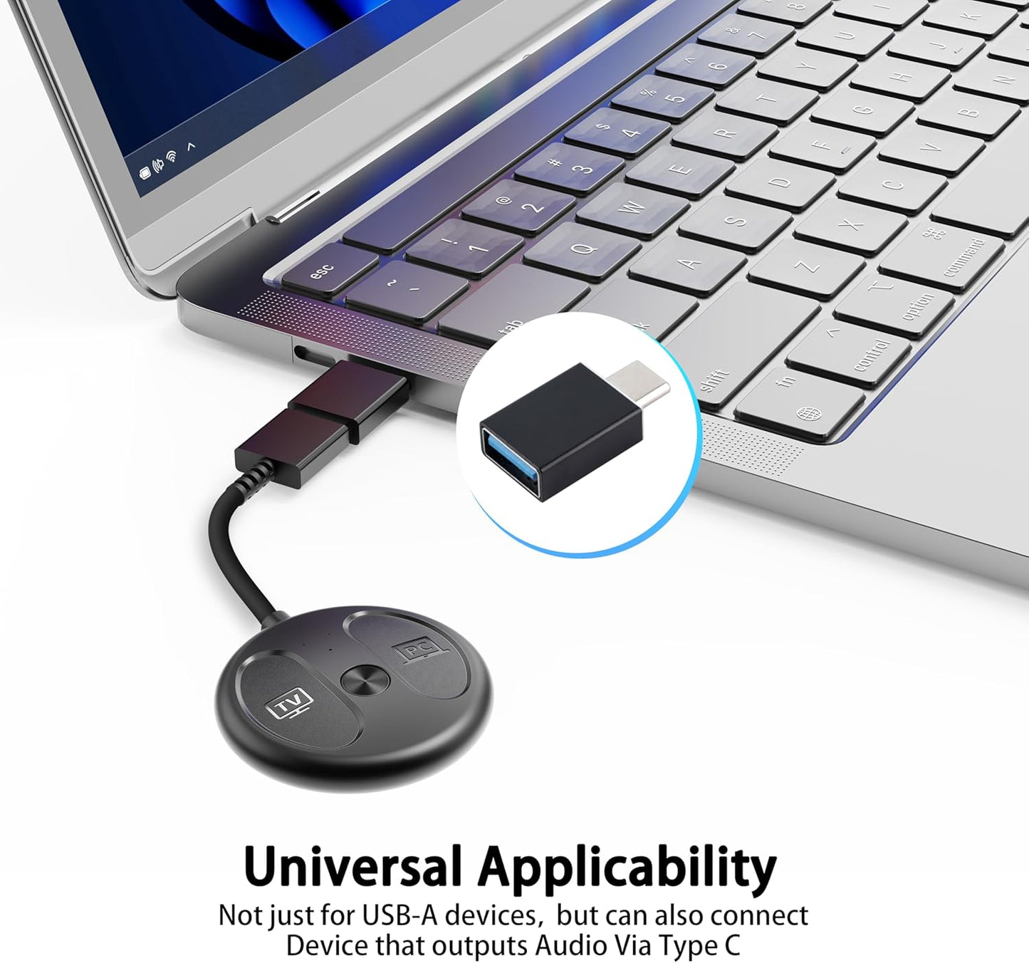 AMORNO PS5, 5.4 PS4/PS5/Switch USB-C Bluetooth Adapter for Bluetooth Audio Adapter for PC, Plug and Play, Wireless
