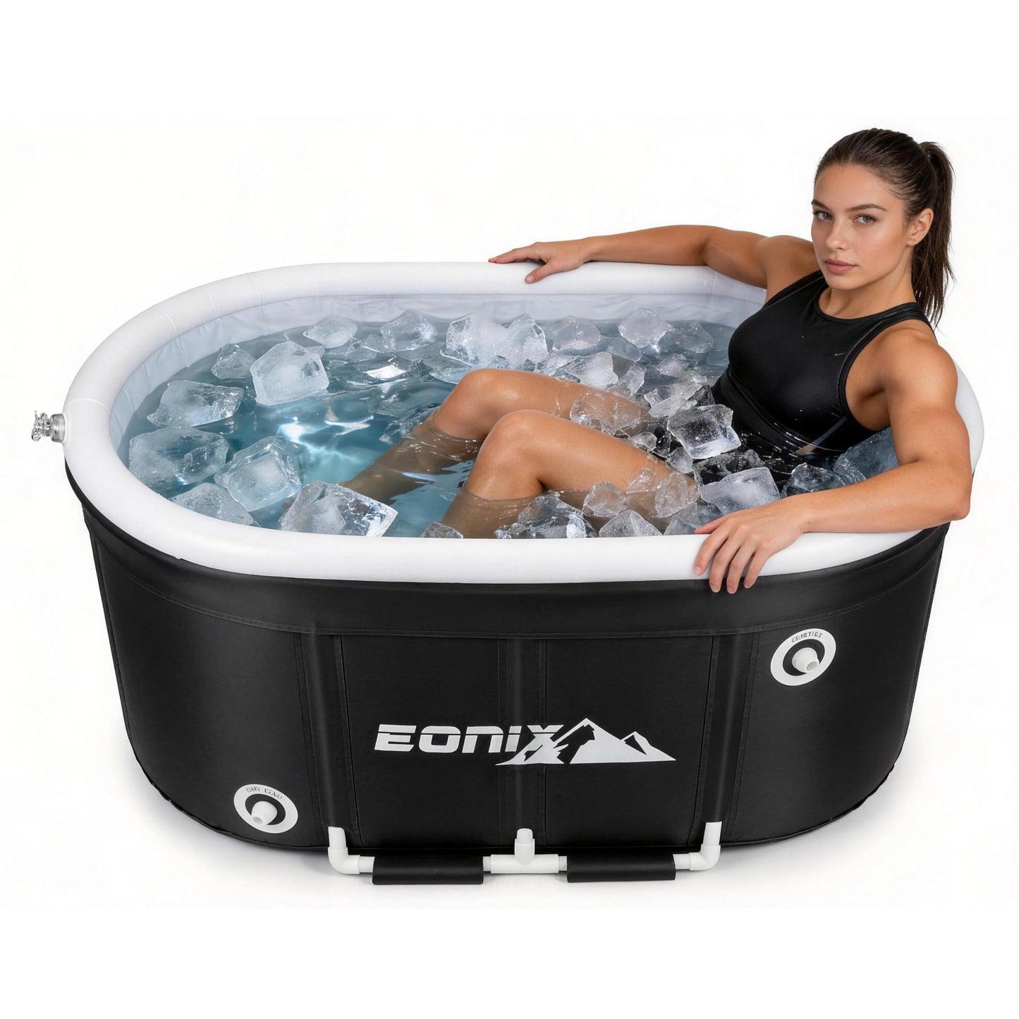 EONIX Upgrade 123 Gal Large Oval Ice Bath Tub with Lid for Athletes Cold Water Therapy, Collapsible Cold Plunge Tub, Portable Ice Plunge Tub for Home, Gyms, Indoor, Outdoor