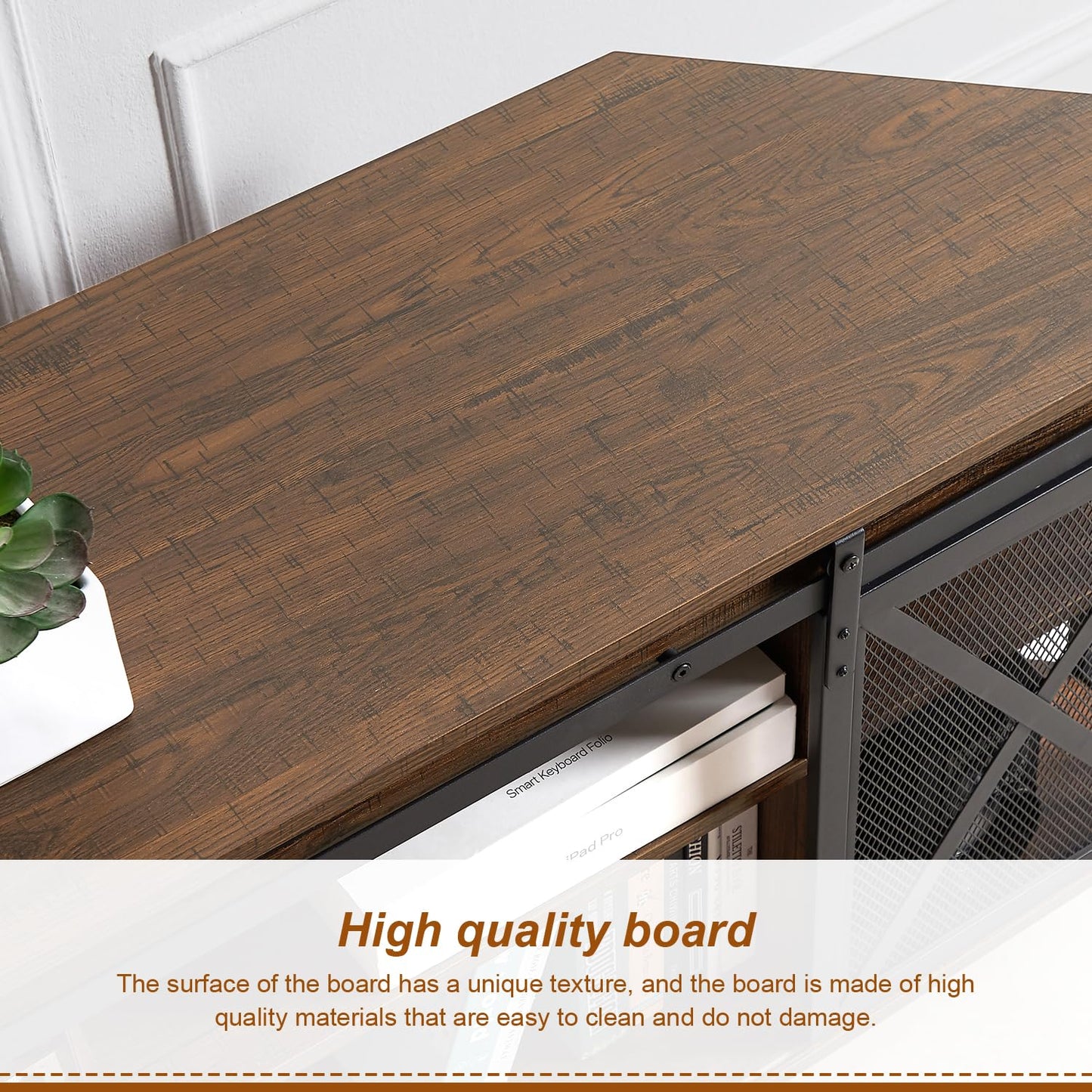 HOMISSUE Corner TV Stand for 55 Inch TV, Rustic Corner Entertainment Center with Storage, Industrial Media Console Table with Sliding Barn Door, Entertainment Center for Living Room, Brown