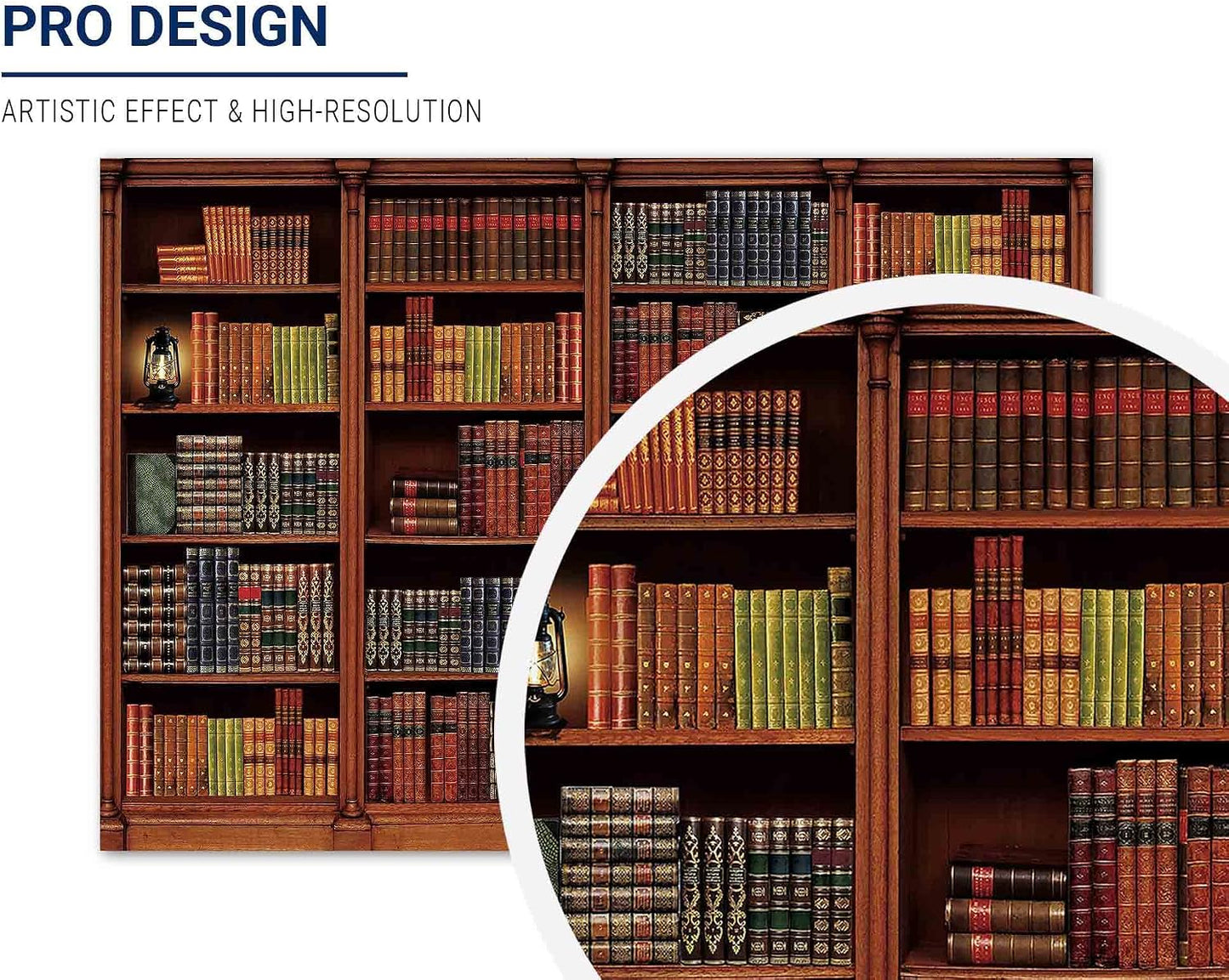 Allenjoy 7 5 x FT Vintage Wooden Library Bookshelf Backdrop for Photography Picture Office Zoom Meeting Video Call