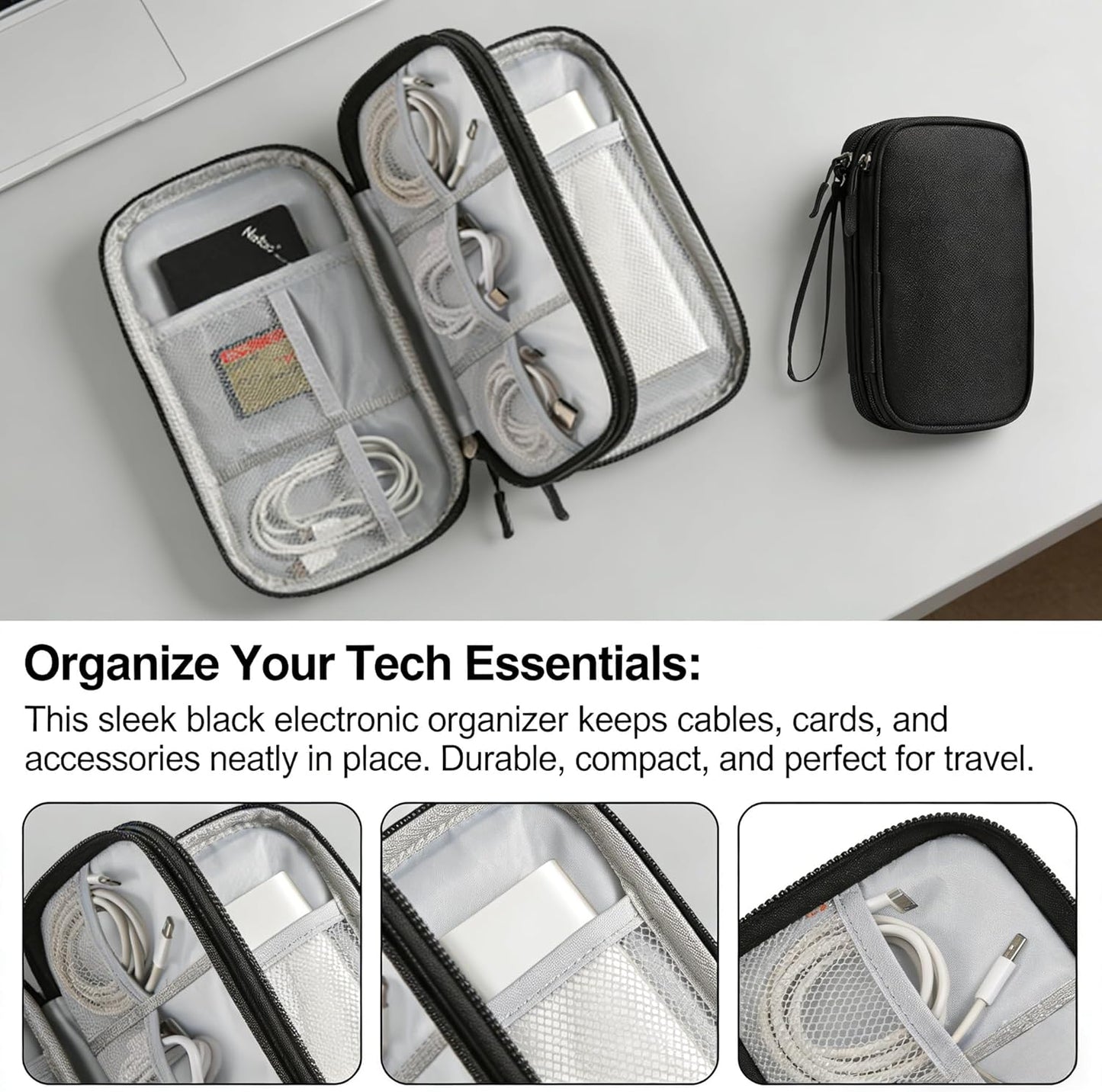 vigorm Travel Storage Box - Hard EVA Protective Cover for Mobile Power Bank, Charger, Cable, Phone and Accessories