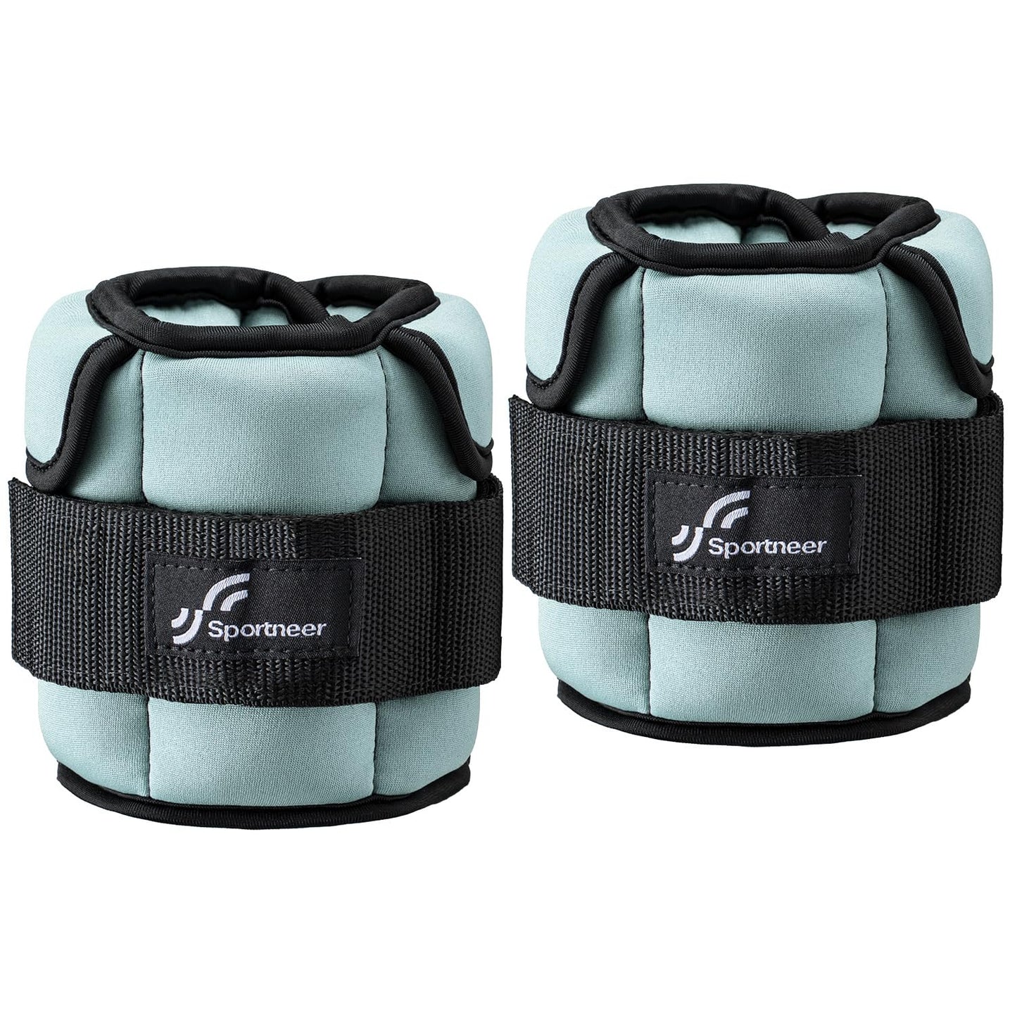 Sportneer Adjustable Ankle Weights for Women and Men：1 Pair 1 2 3 4 6 7 8 10 lbs Upgraded Easily Adjustable Leg Weight, Weighted Wrist Weight Strap for Gym, Fitness, Workout, Walking, Dancing (Black, 5 lbs x 2)