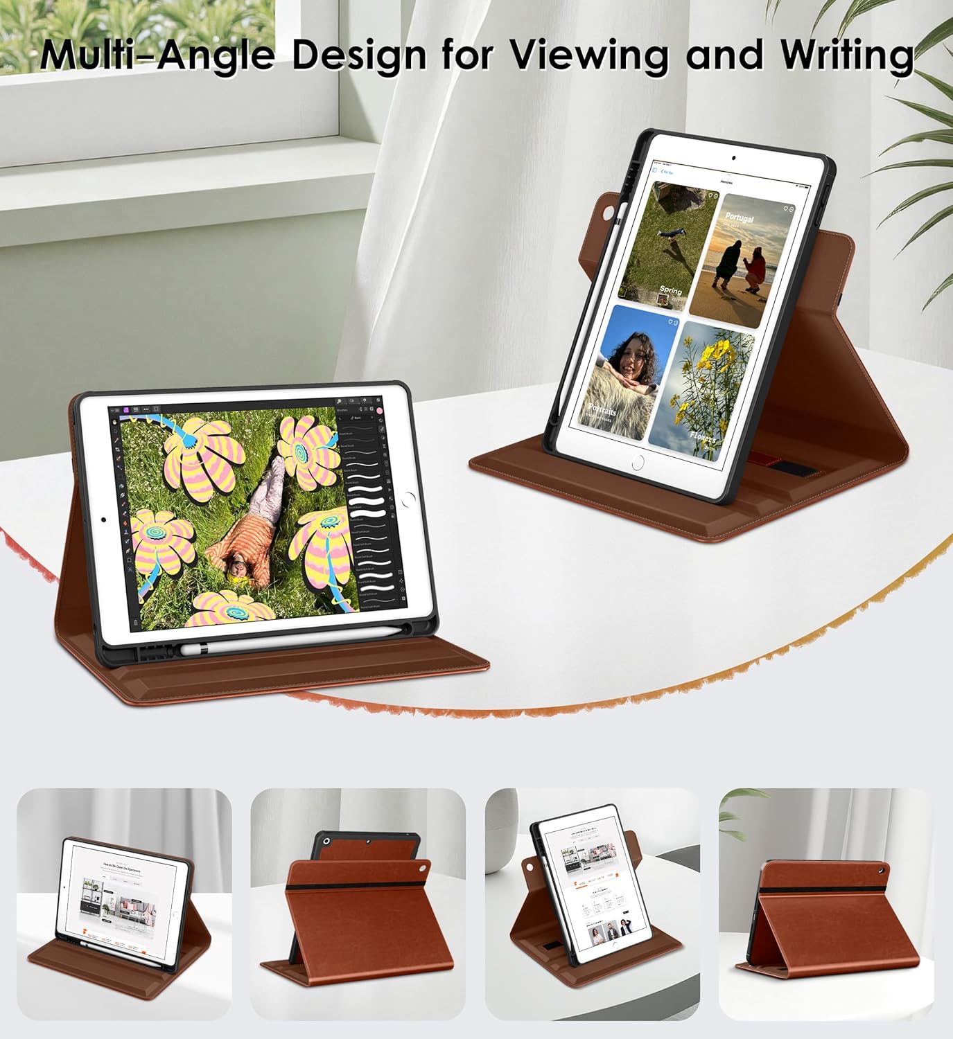 DTTO 9th 8th 7th 10.2 Inch (2021/2020/2019), 360 for iPad / / Generation Case Degree Rotating Premium Leather Folio