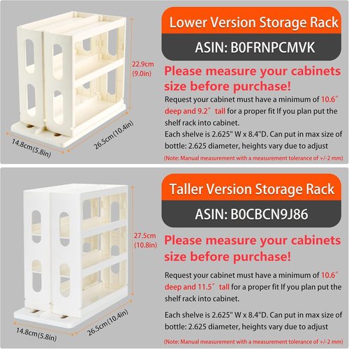 Dutiplus Medicine Organizer - 3-Tier Storage Rack for Vitamins & Cosmetics | Creamy White 10.82" H x 5.82" W x 10.43" D