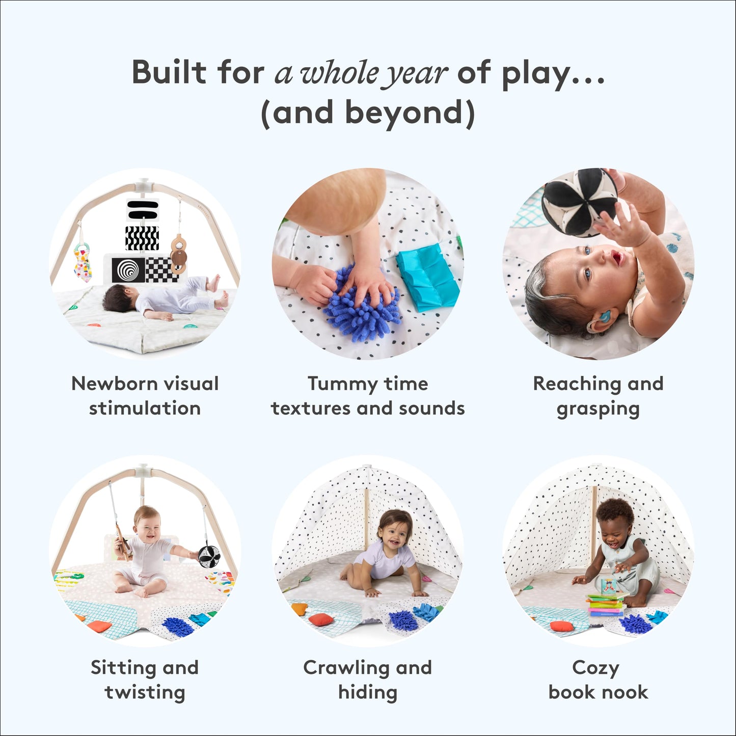 LOVEVERY | The Play Gym | Award Winning For Baby , Stage-Based Developmental Activity Gym & Play Mat for Baby to Toddler