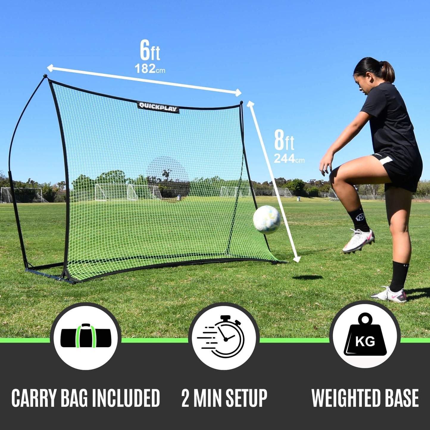 QUICKPLAY Spot Target TEKKERS Soccer Rebounder (8x6') | Perfect for Team or Solo Soccer Training | Ideal Soccer Training Equipment for Passing, Receiving, and Trapping Practice
