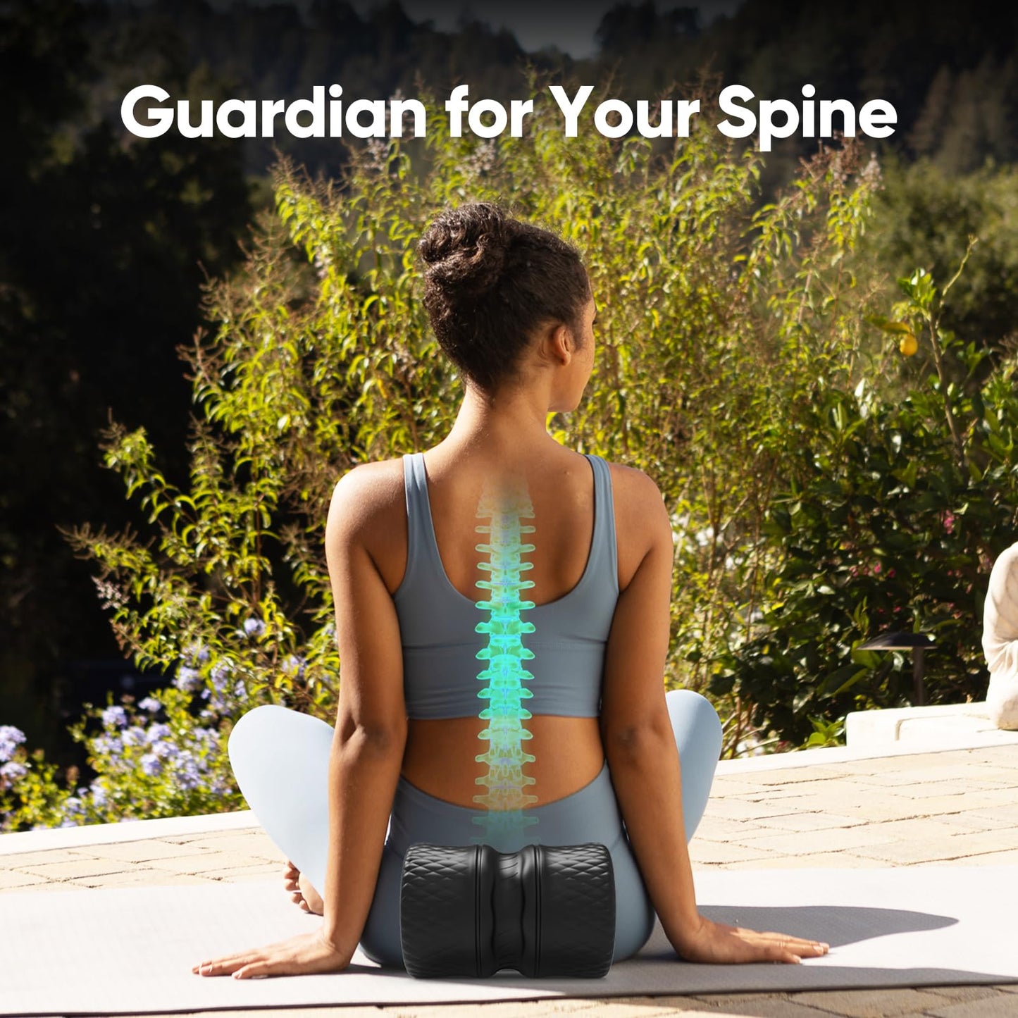 FitBeast Back Roller - Deep Tissue Massage Wheel, Yoga Wheel & Back Stretcher for Pain Relief (6'')
