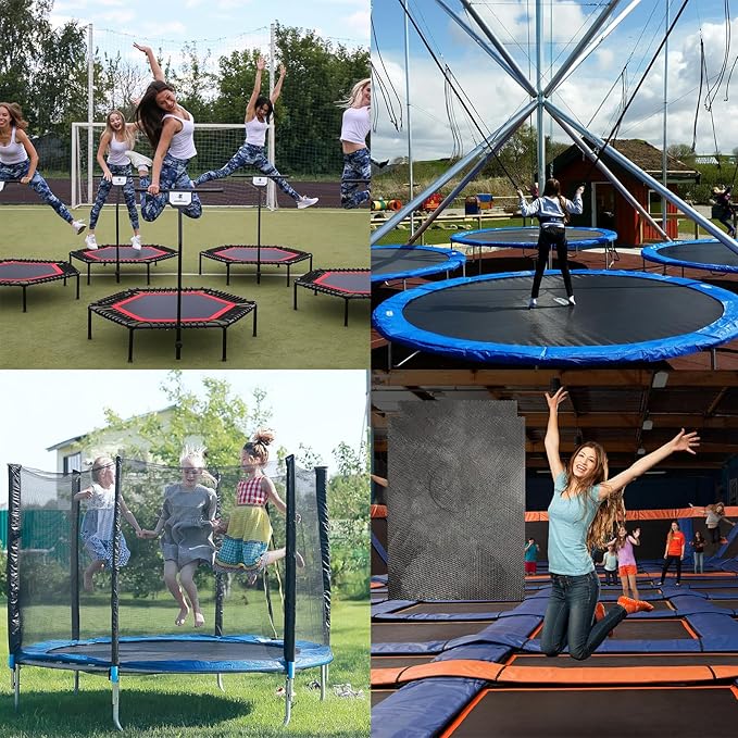 Self-Adhesive Trampoline Patch Repair Kit, 2 Round+2 Square Patches, Trampoline Accessories for Repairing Tears or Holes in Trampoline Mats