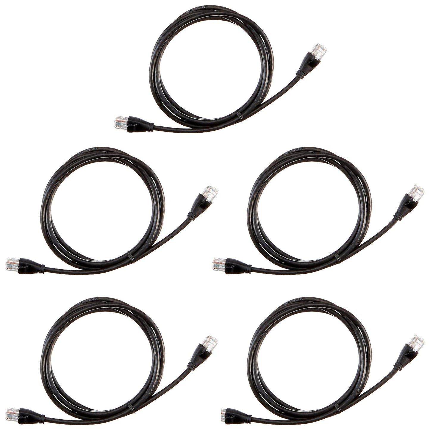 RJ45 Cat-6 1Gpbs 5-Foot, 5-Pack Amazon Basics Ethernet Patch Internet Cable, Transfer Speed, Gold-Plated Connectors
