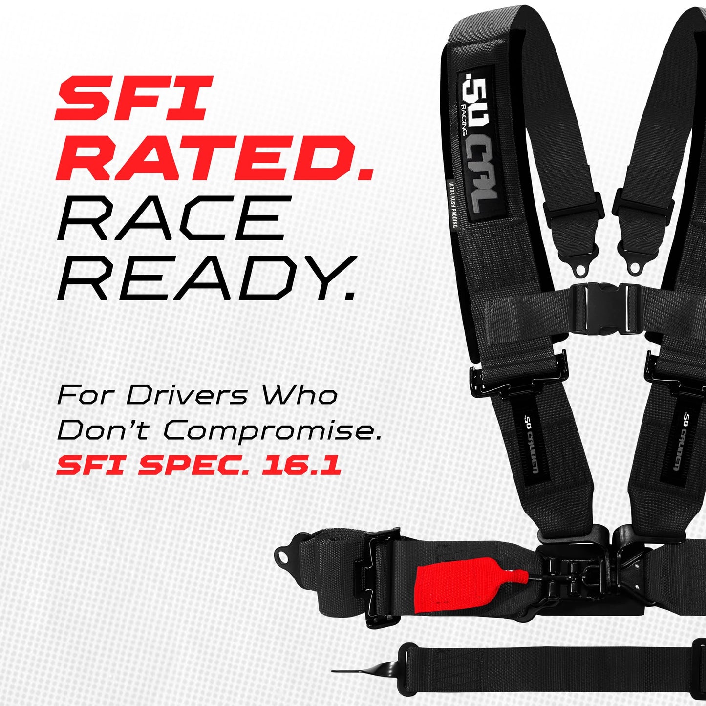 1pc 2" Black SFI Certified 5 Point Harness for Bucket Seat w/quick release Race Latch, Racing Harness 5 point Race Car UTV RZR 5pt [6071]