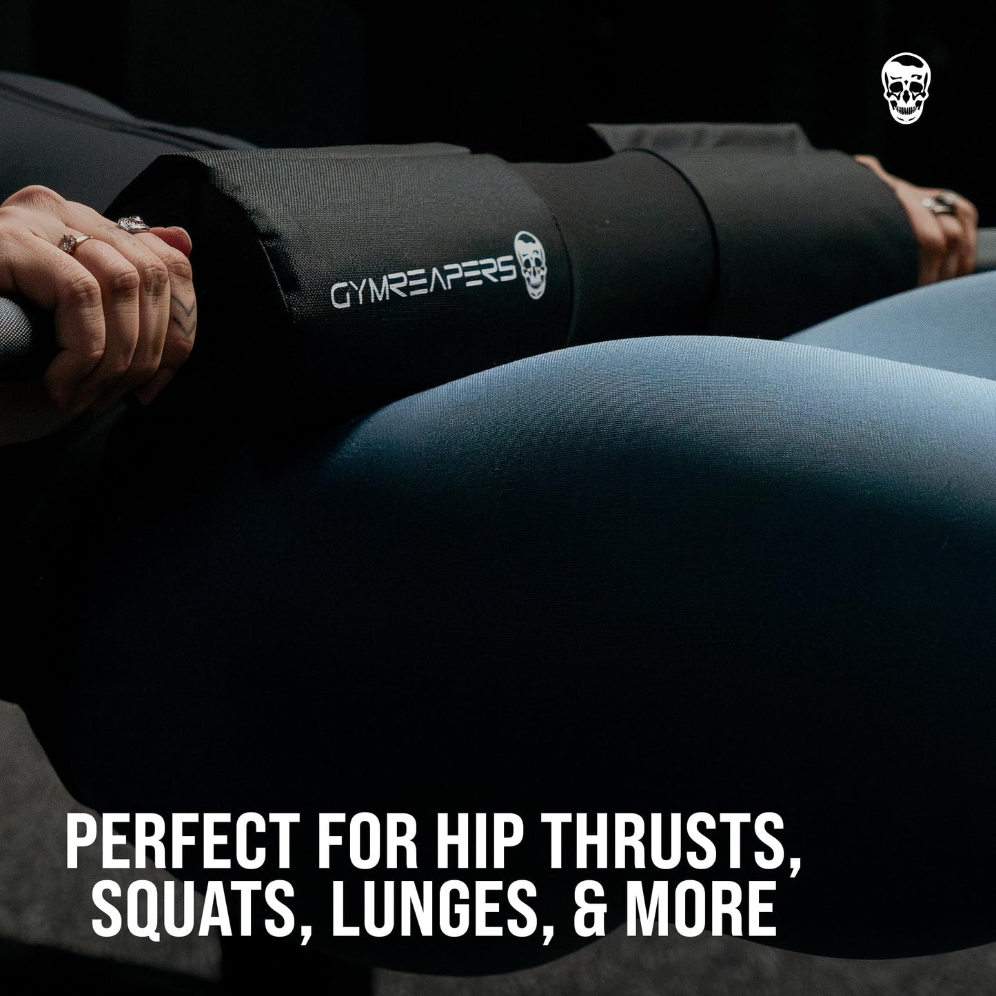 Gymreapers Barbell Squat Pad - Protective Bridge Pad for Hip Thrust, Squats, Lunges - Hip Support, Neck Protection for Bar (Black Covered)