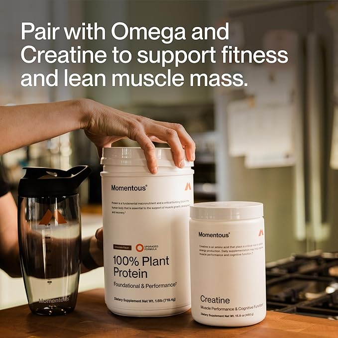 Momentous Vegan Protein Powder - 20 g Plant-Based Protein - NSF Certified for Sport - Gluten-Free - Non-GMO - 22 Servings for Essential Everyday Use - Chocolate
