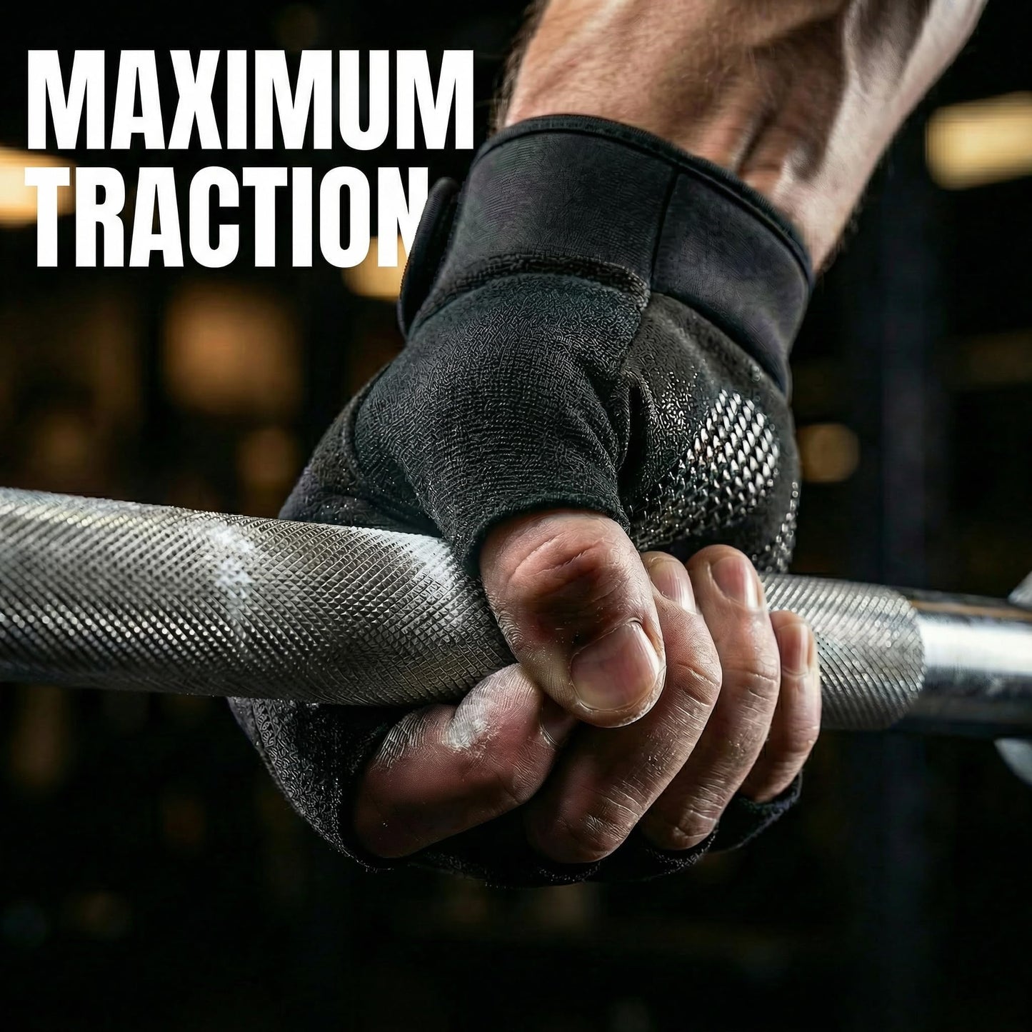 sunnex Gym Gloves for Men & Women - Breathable Weight Lifting Gloves with High-Grip Silicone Padding, Fingerless Workout Gloves for Cycling, Rowing, Pull Ups & Strength Training (Black, Small)