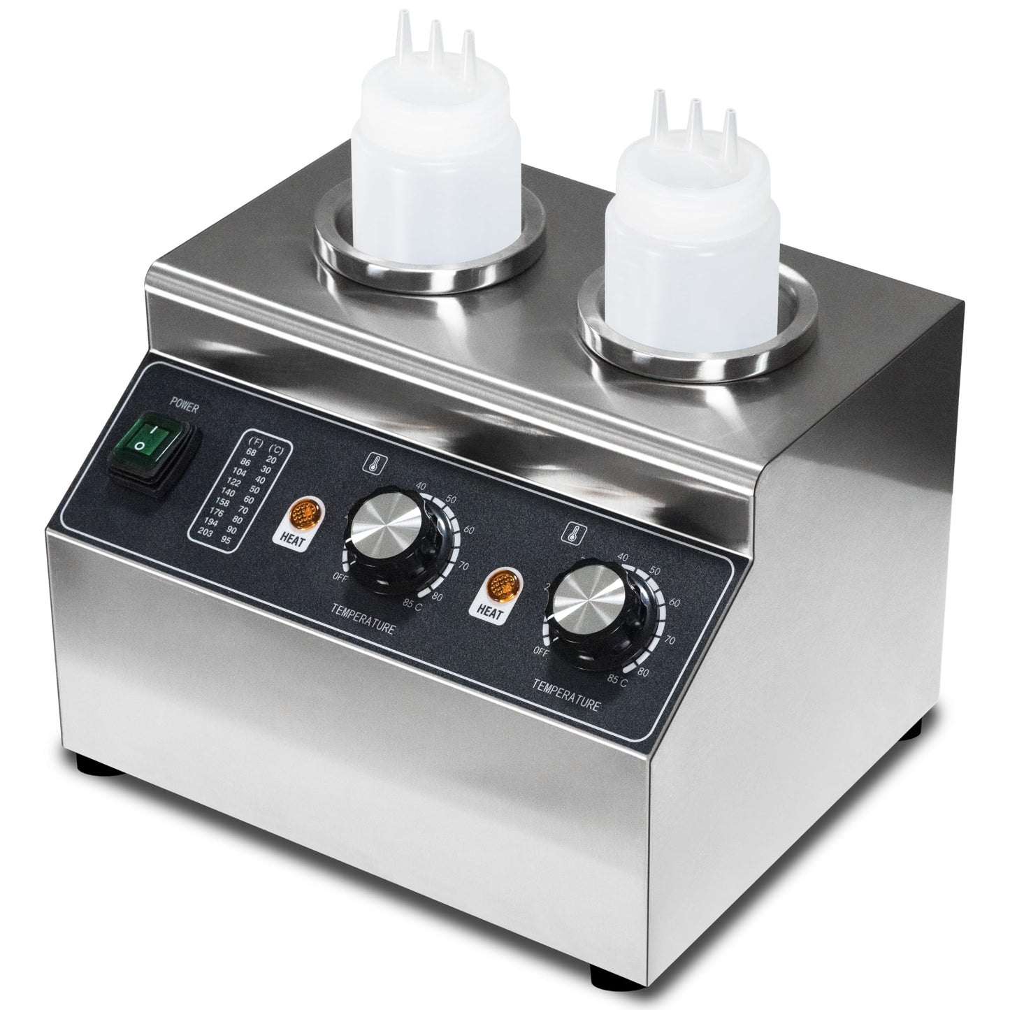 Electric Cheese Sauce Warmer Nacho Cheese Dispenser Warmer ， Commercial Cheese Dispenser, Hot Fudge Bottle Warmer for Cheese Chocolate Hot Fudge Caramel 86-185℉ 110V