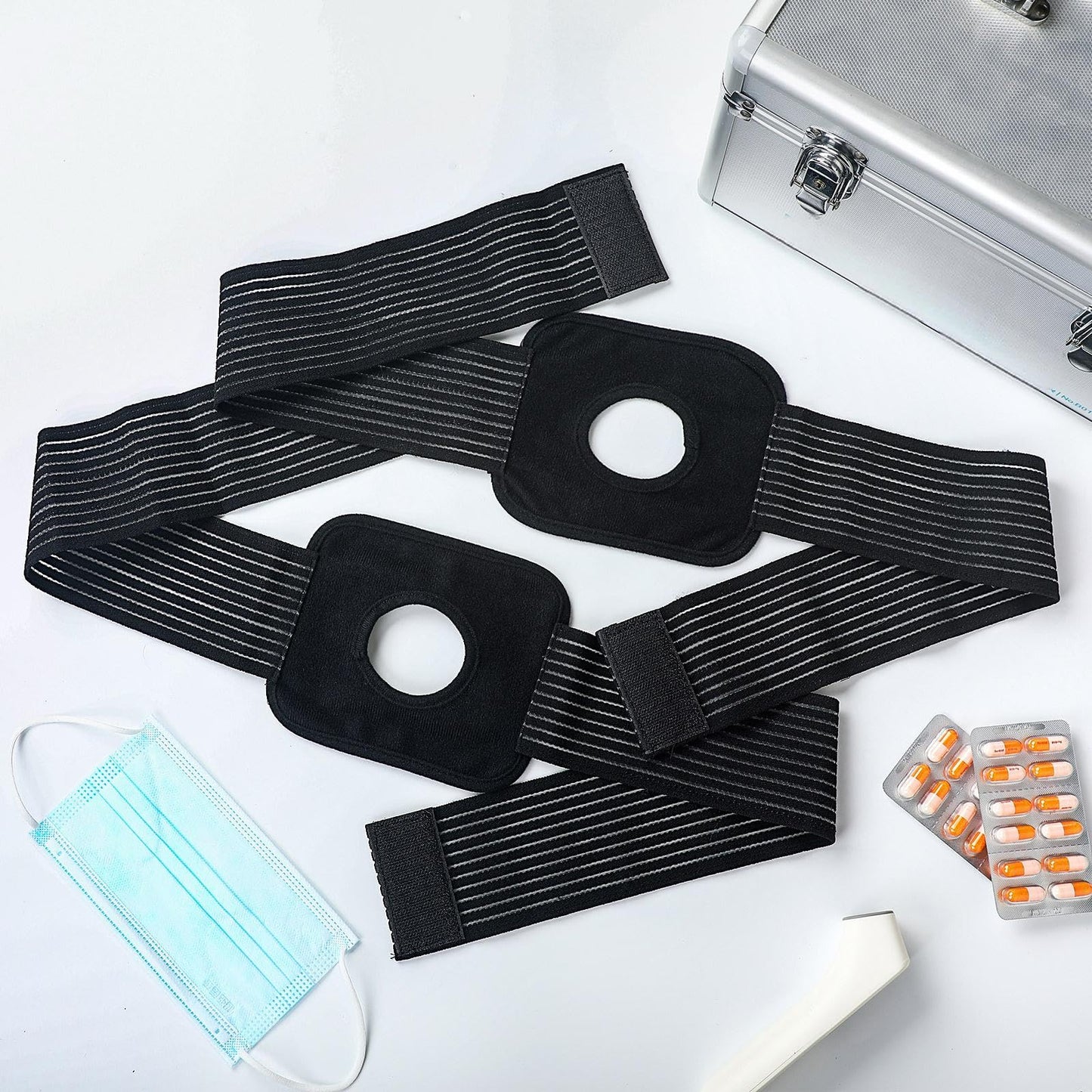 Geiserailie 4 Pcs Ice Wrap Ice Pack Strap Bandage for Ice Bag Adjustable Support Wrap 42 Inch Multipurpose Elastic Ice Bag Wrap Band Ice Belt for Wrists, Arms, Waists, Knees Cold Pack