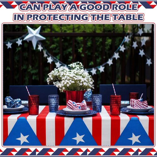 Chumia 6 Pack Puerto Rico Party Tablecloth Decorations Puerto Rico Themed Tablecloths for 12th of June National Day Country Decoration Kitchen Dining Room Home Dinner