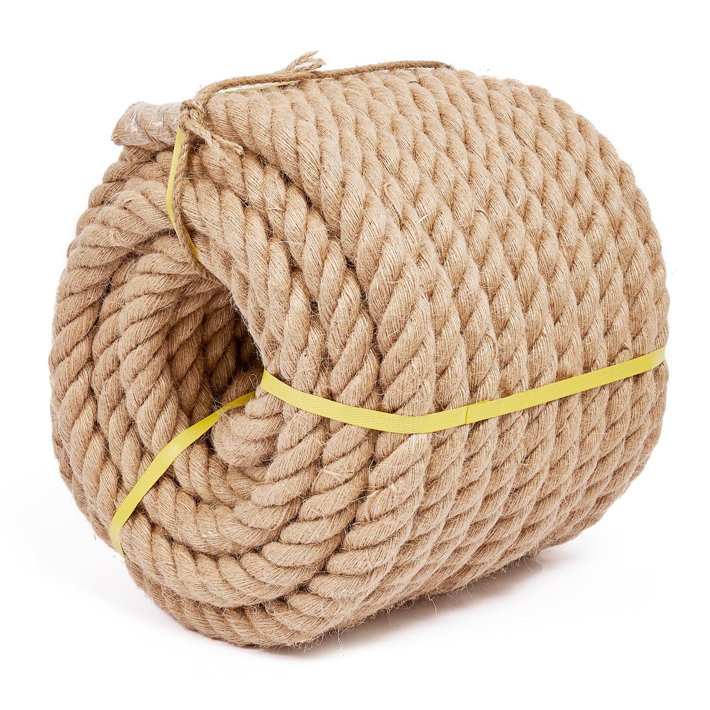 Jute Rope 1 1/2 Inch 50 Feet, Heavy Duty Natural Hemp Ropes, Twisted Hemp Rope for Crafts, Gardening, Bundling, Climbing, Hammock, Nautical, Tug of War, Railings, Home Decorating