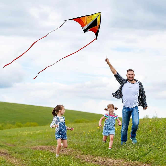 Delta Beginner Kite for Kids & Adults, Easy to Fly Beach Kite
